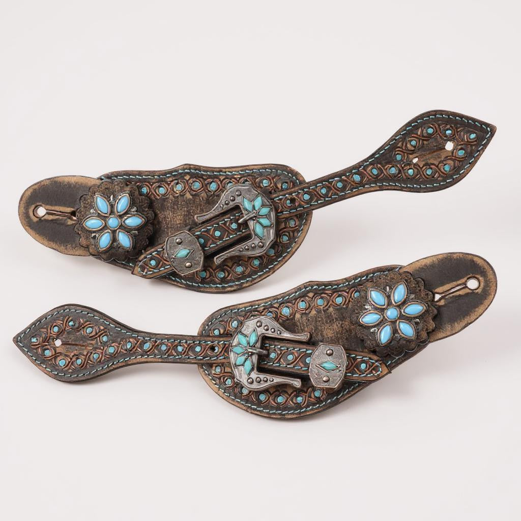Showman Ladie's Dusky Teal Spur Strap