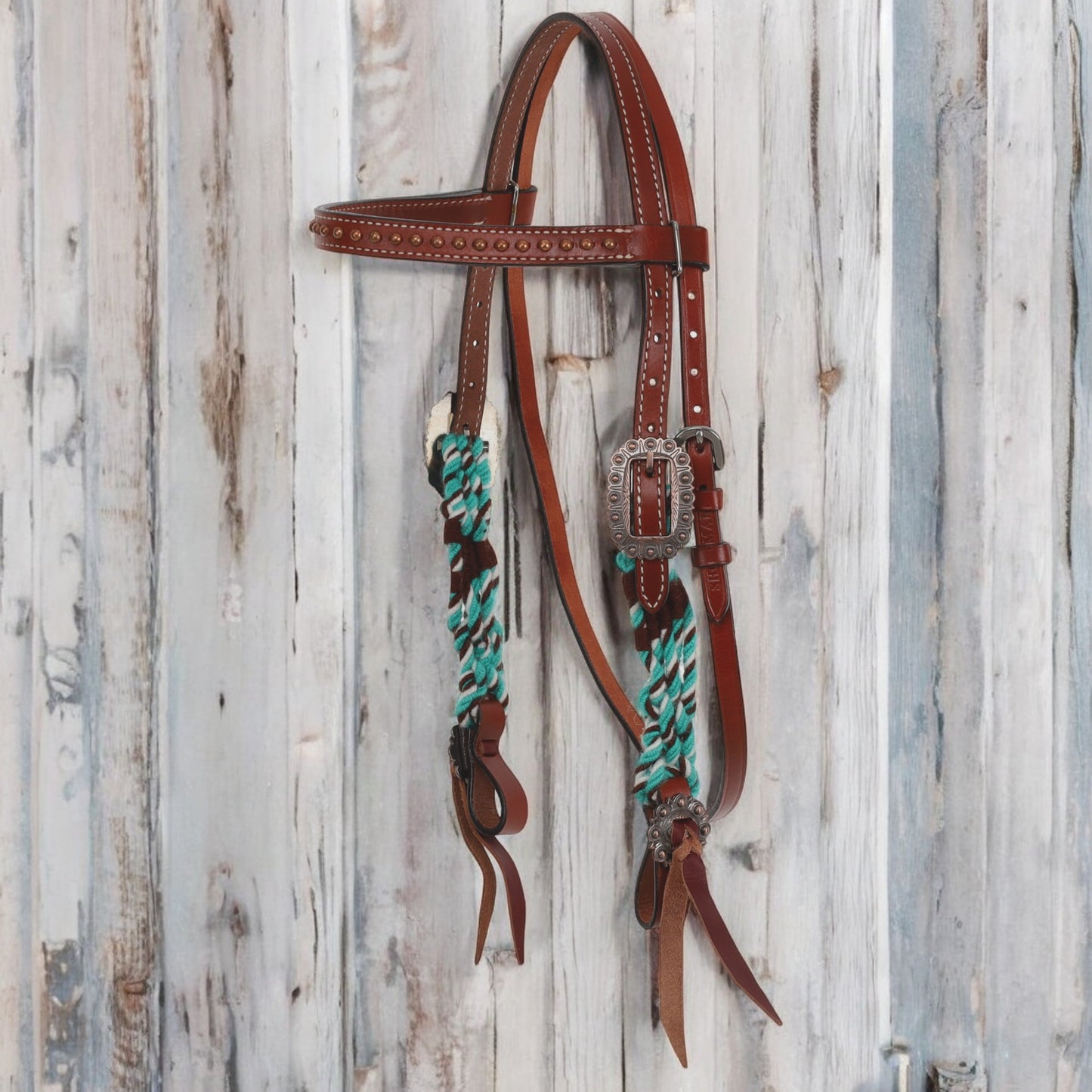 Cobalt Horns Mohair Browband Headstall and Breastcollar Set