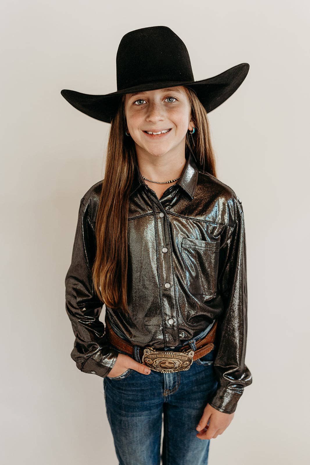Del Rae Pearl Snap-YOUTH: Youth Large