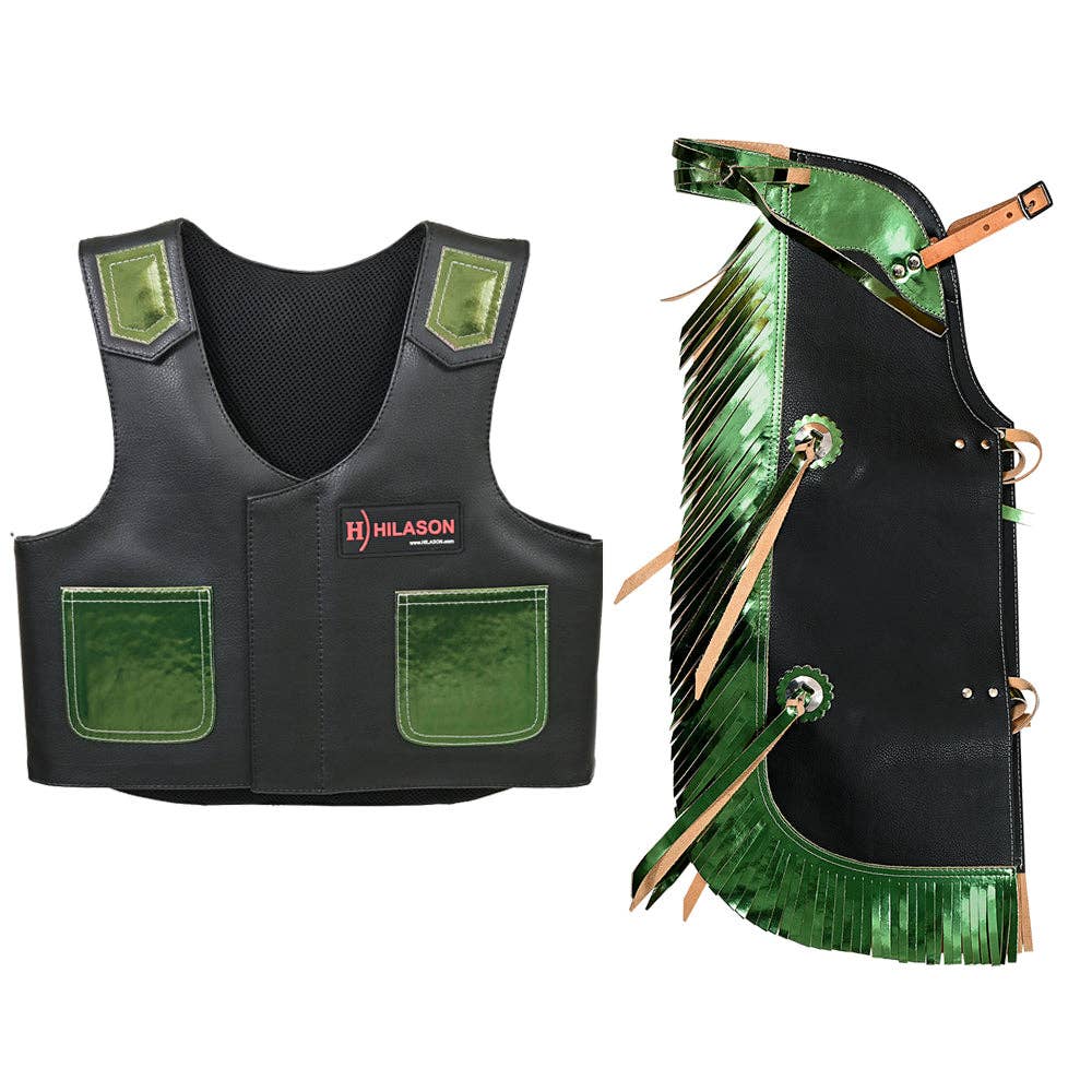 Bull Riding Vest Junior Youth Bull Pro Rodeo Leather Chaps