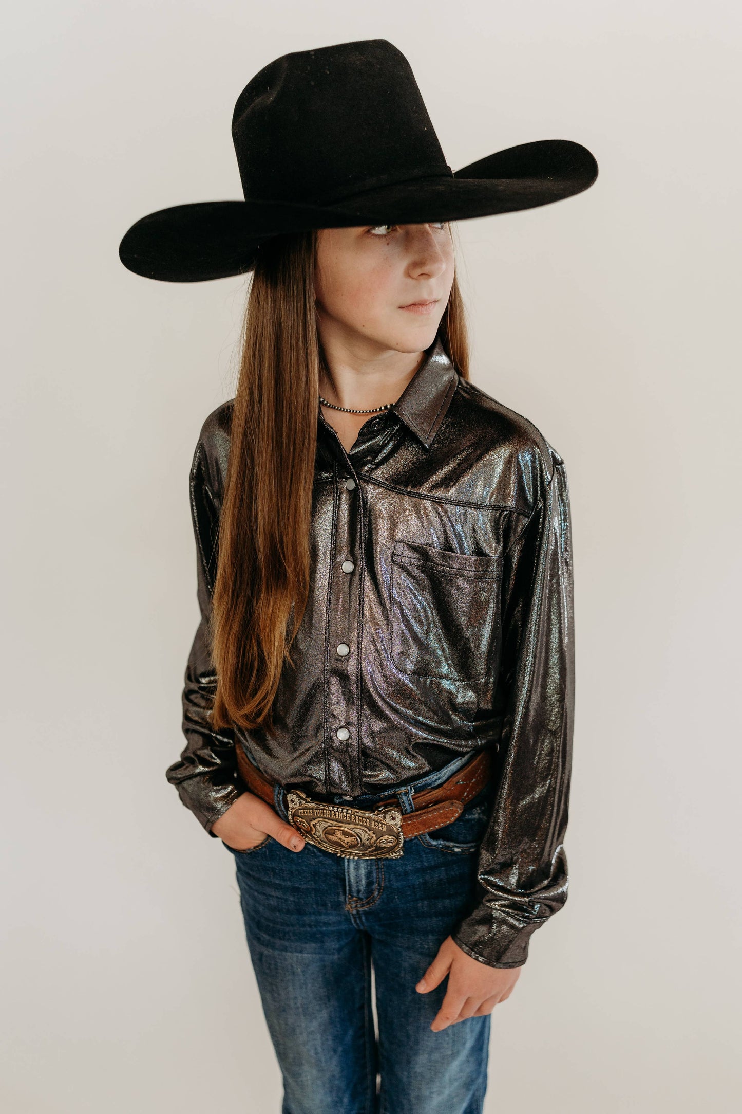 Del Rae Pearl Snap-YOUTH: Youth Large