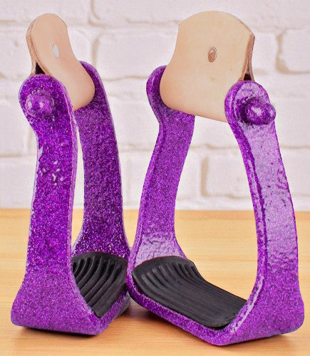 Purple Glitter Epoxy aluminum stirrups