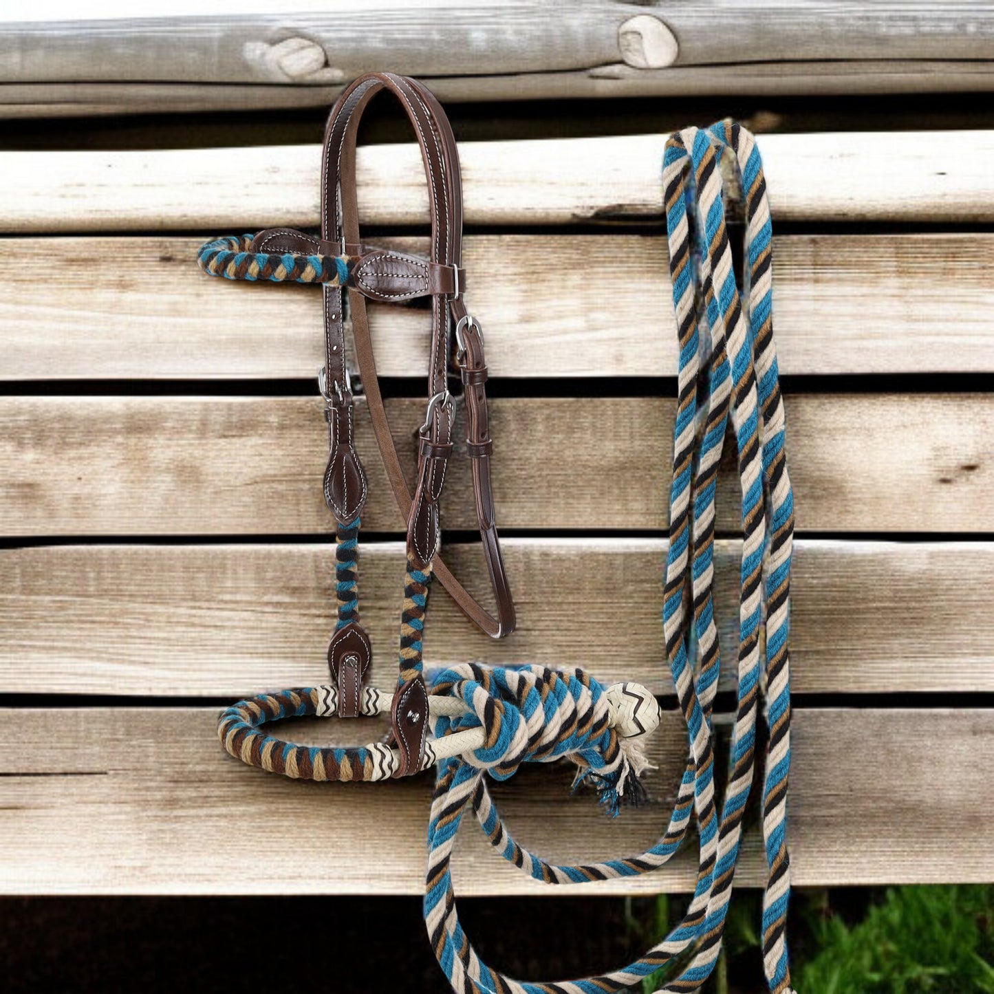 Showman Desert Dawn Mohair Bosal with Reins