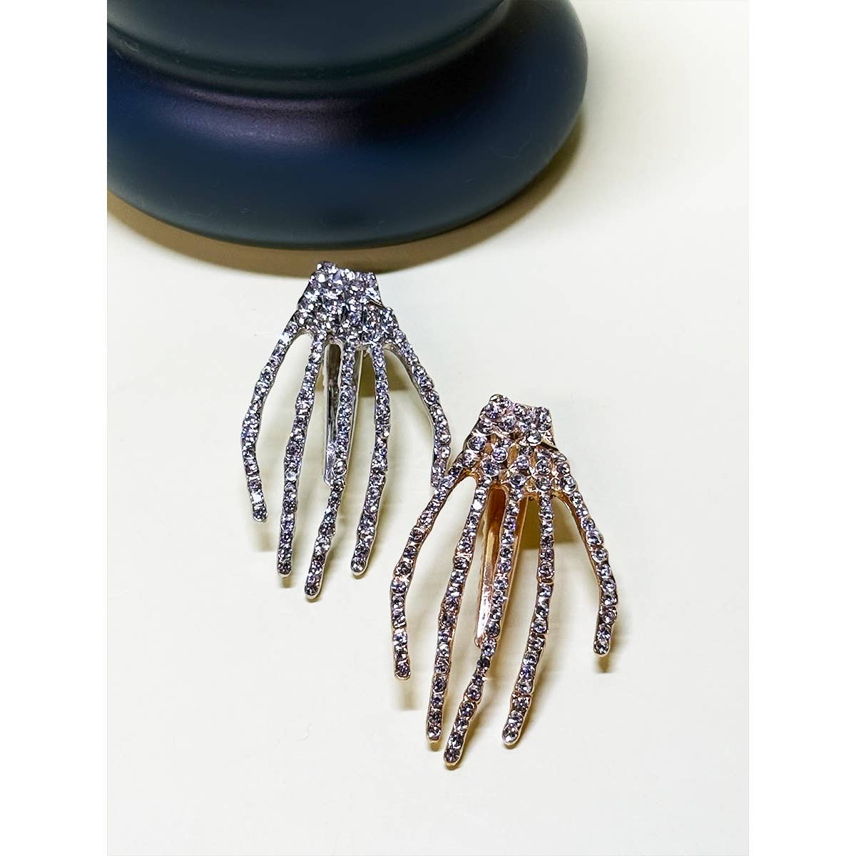 Rhinestone Skeleton Hand Hair Clip