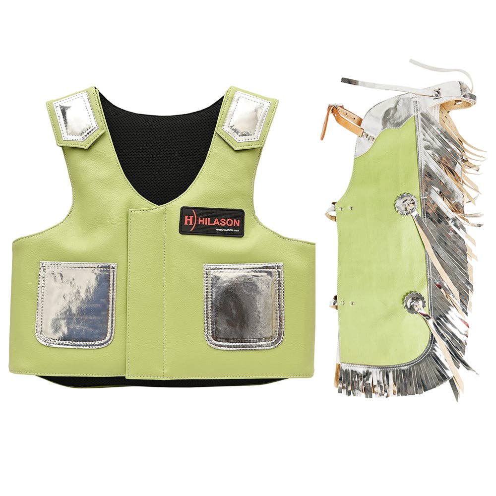 Bull Riding Vest Junior Youth Bull Pro Rodeo Leather Chaps