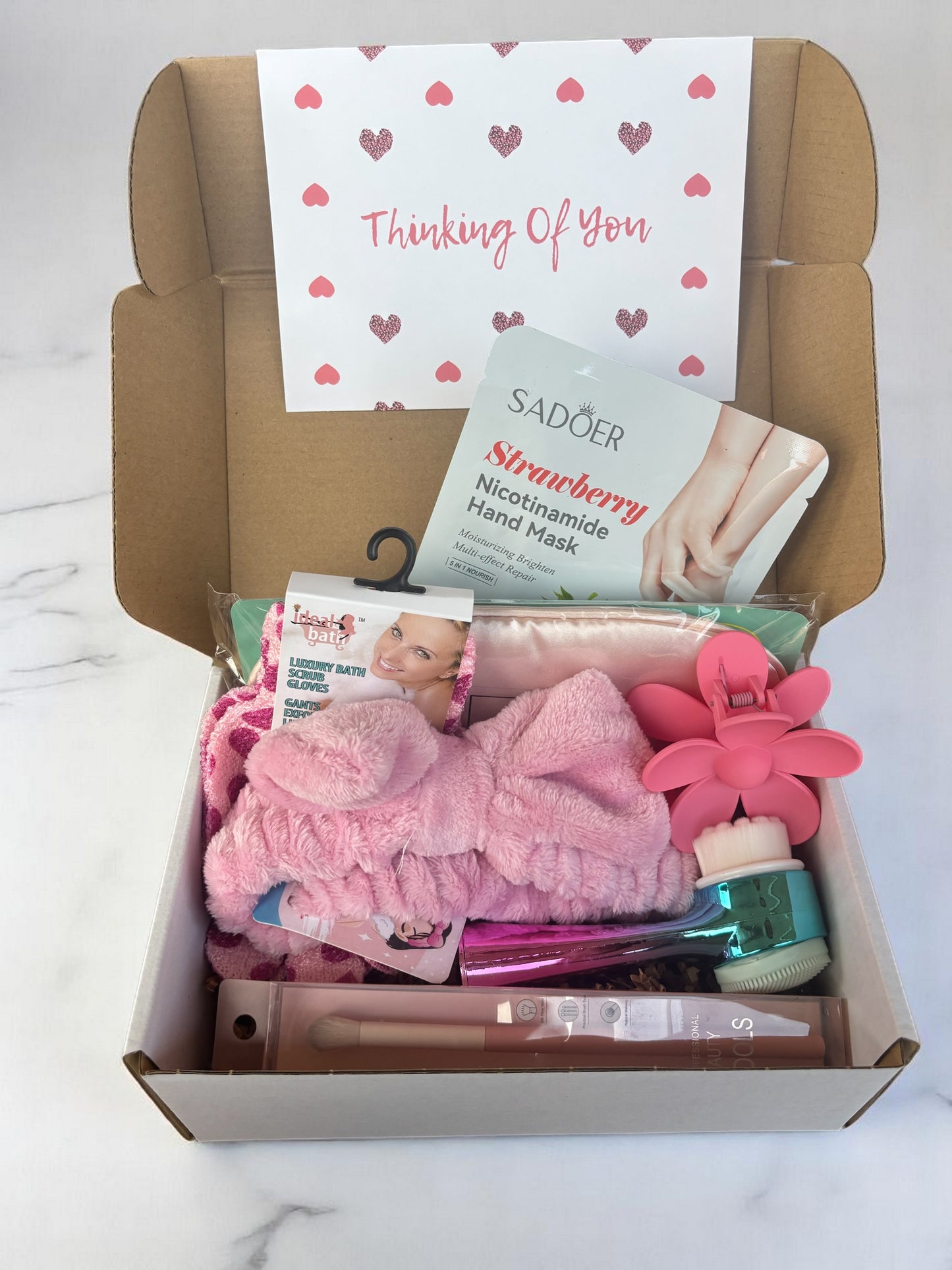 Thinking of You Gift Box – Spa Care Package with Comfort Card – Get Well, Sympathy, or Encouragement Gift for Her, Friend, or Teen