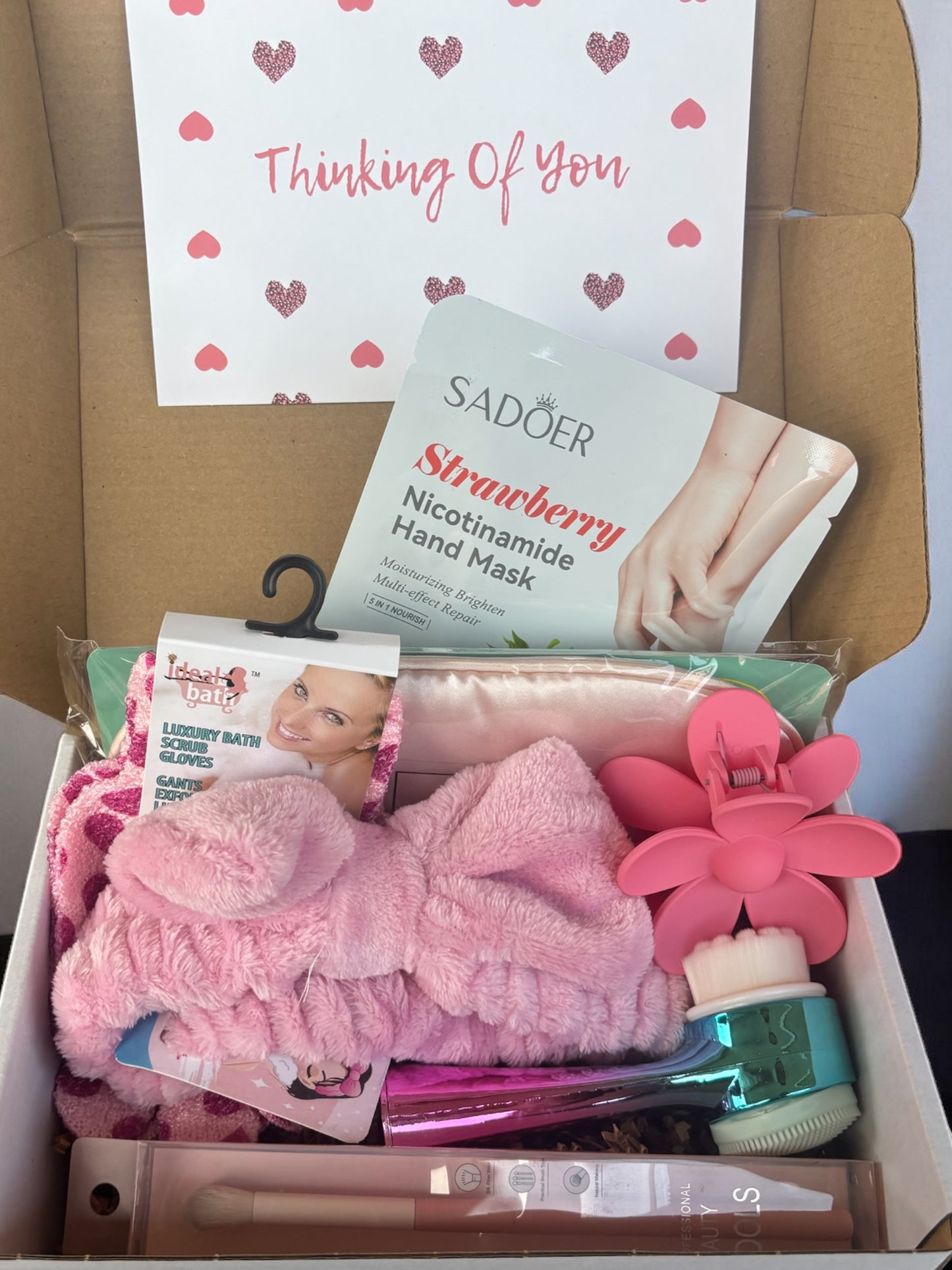Thinking of You Gift Box – Spa Care Package with Comfort Card – Get Well, Sympathy, or Encouragement Gift for Her, Friend, or Teen
