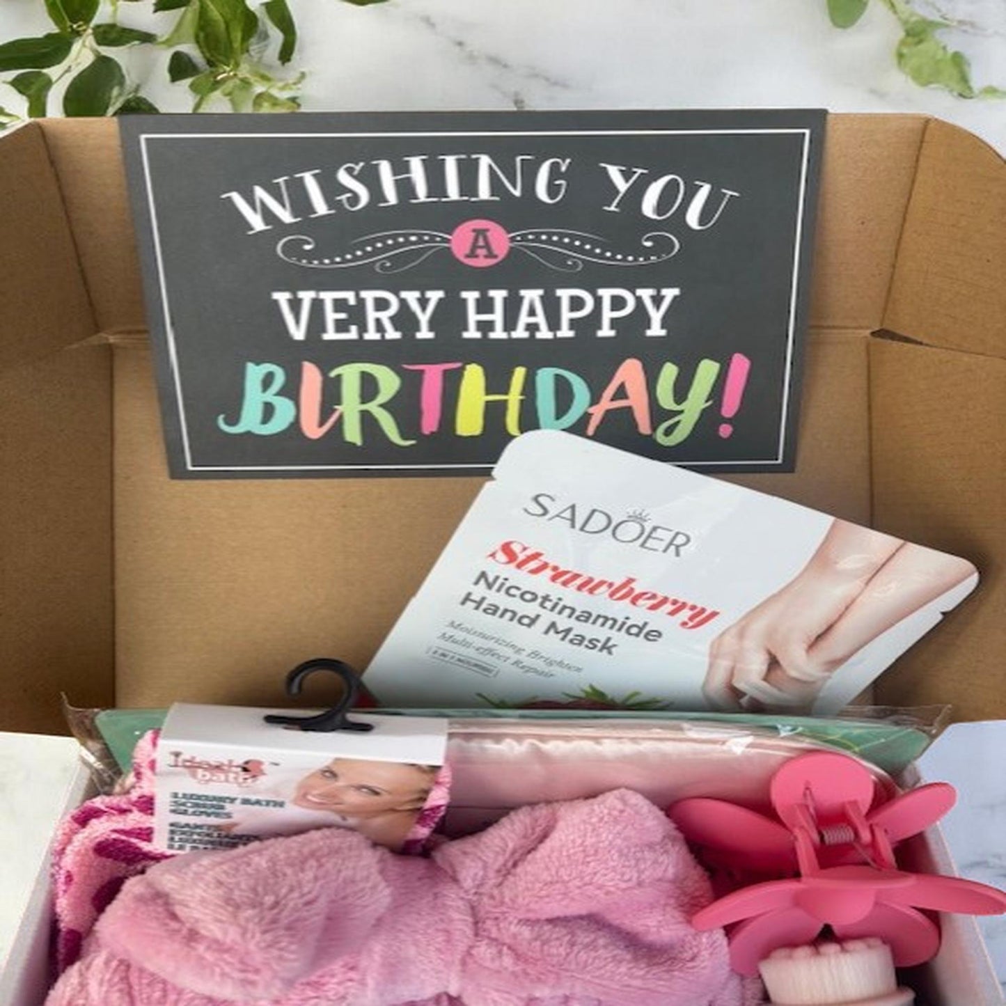 Birthday Gift Box for Her – Spa Kit with Card & Beauty Essentials – Self-Care Gift for Teen Girl, Mom, Friend, or Wife
