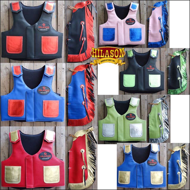 Bull Riding Vest Junior Youth Bull Pro Rodeo Leather Chaps