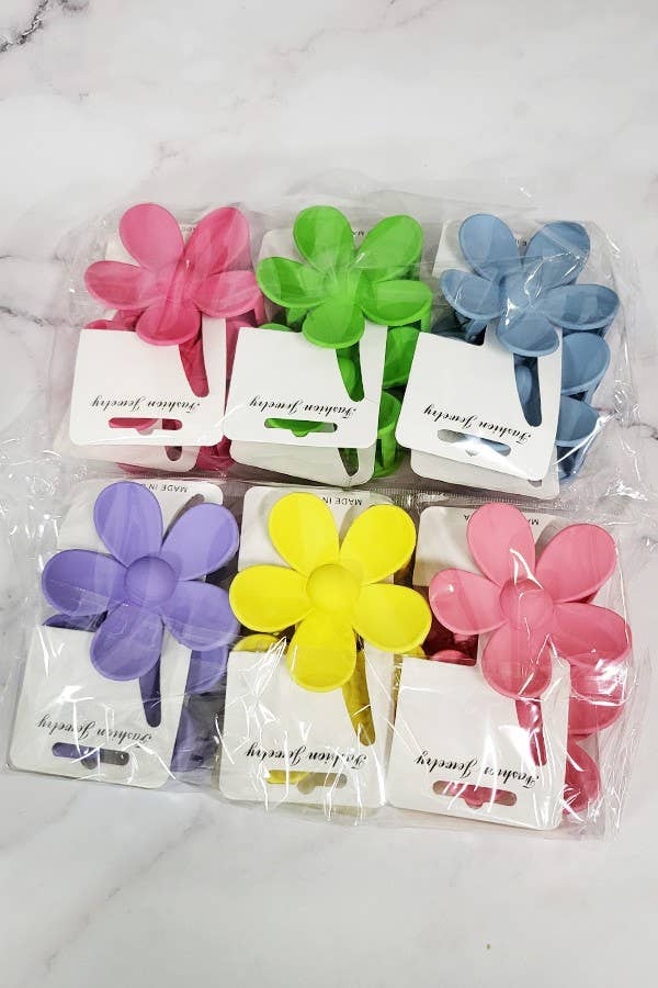 Matte Color Daisy Flower Shape Hair Claw Clip