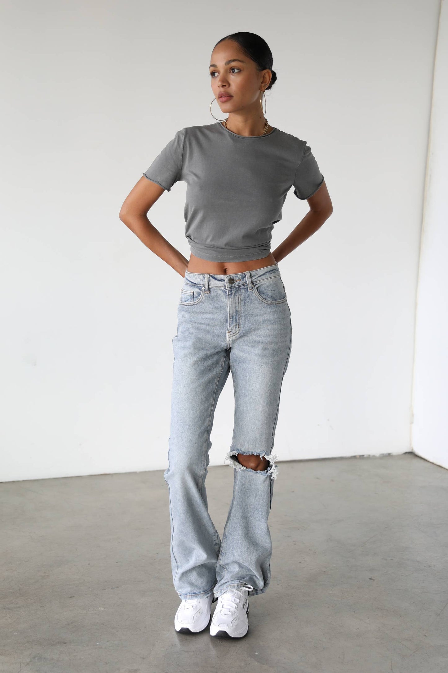 High Rise Flare Leg Denim Jeans-7101: 3/25