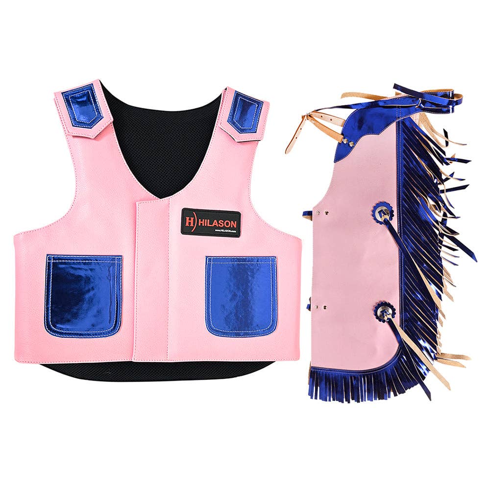 Bull Riding Vest Junior Youth Bull Pro Rodeo Leather Chaps