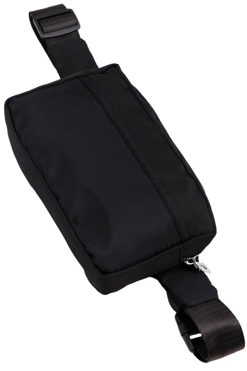 Minimal Matte Black Belt Bum Fanny Pack: Black