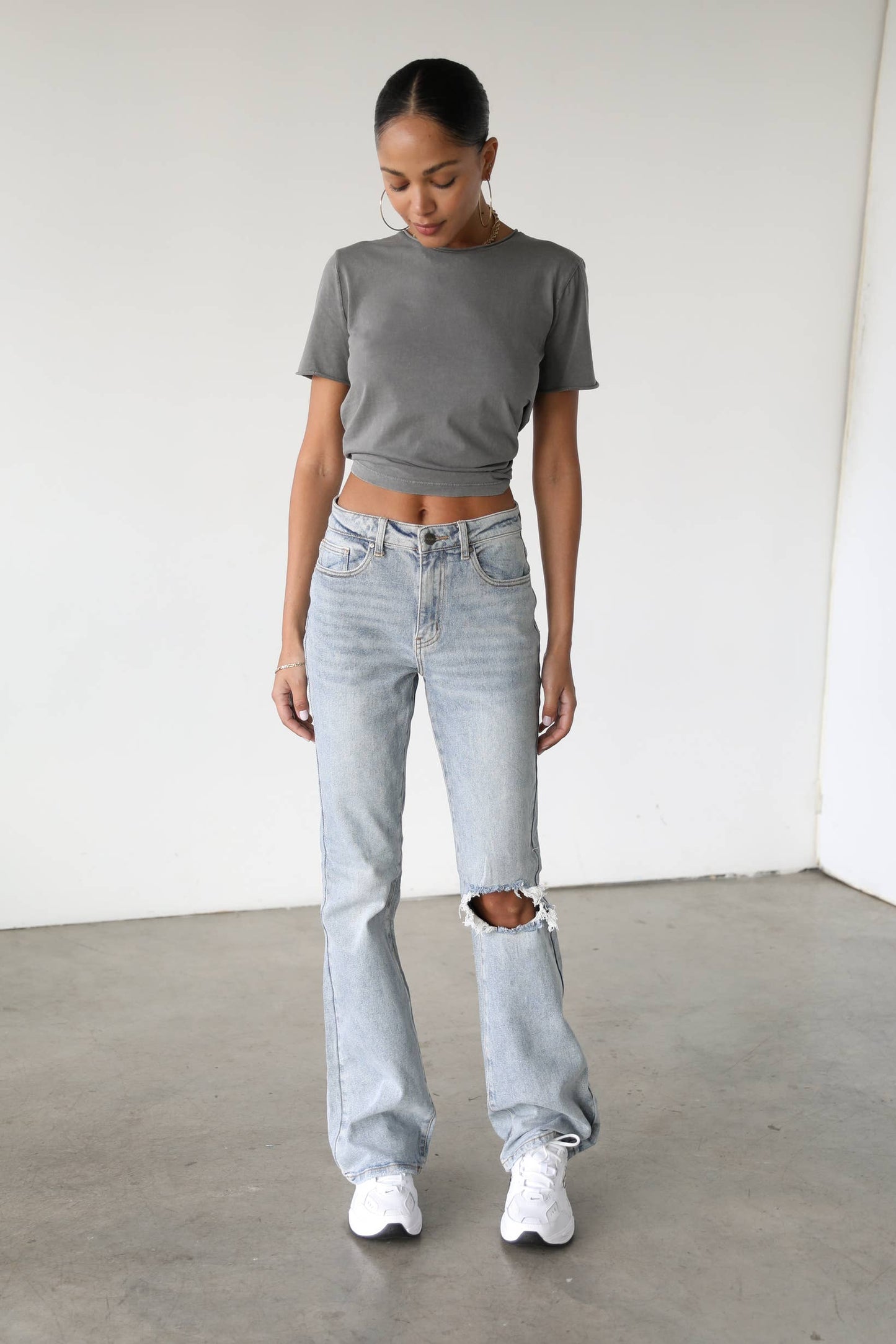 High Rise Flare Leg Denim Jeans-7101: 3/25