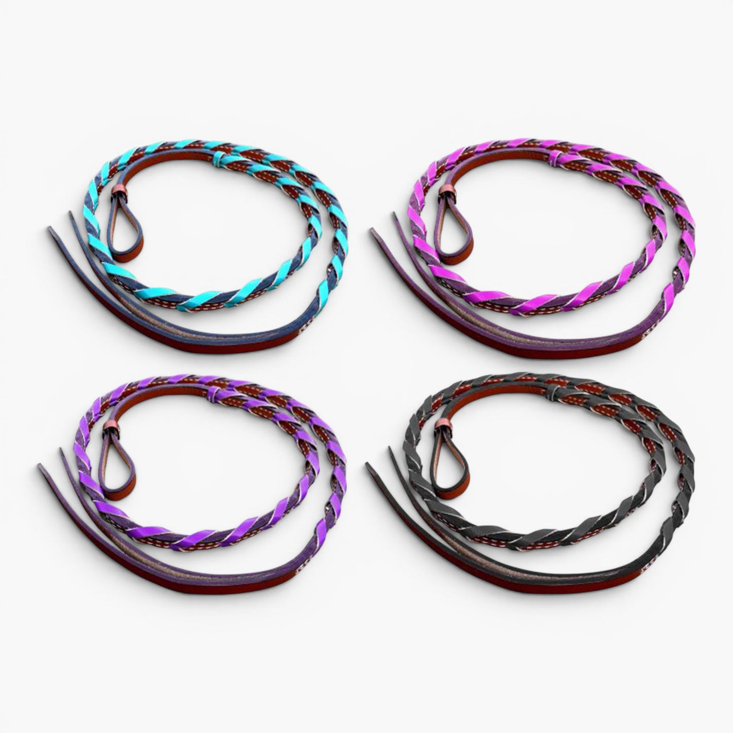 Medium Leather Over & Under with Colored Braided Accents