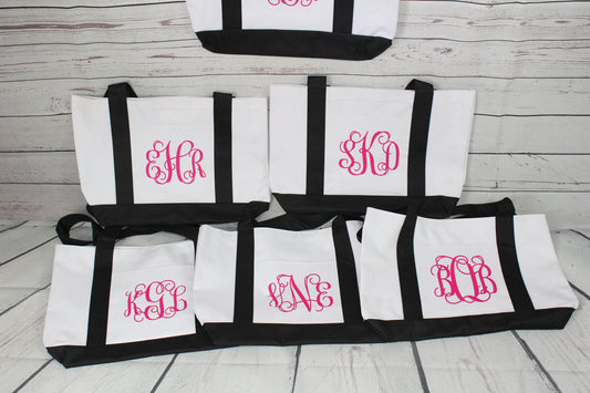 Monogram Initial Tote Bag