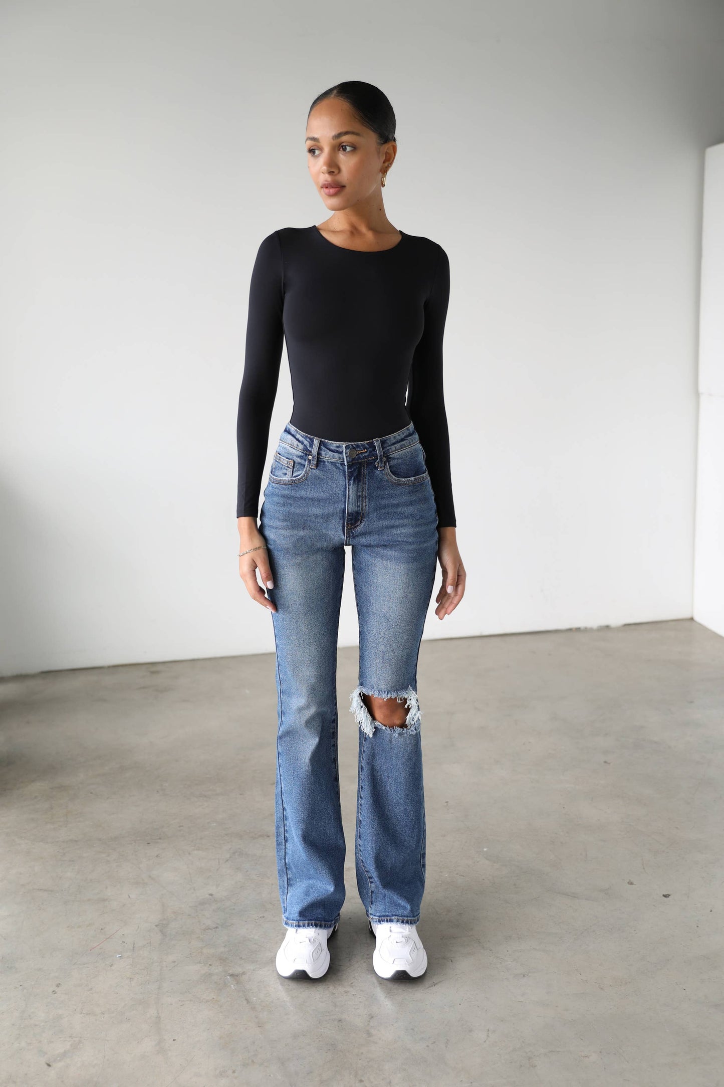 High Rise Flare Leg Denim Jeans -7101- Dark: 3/25