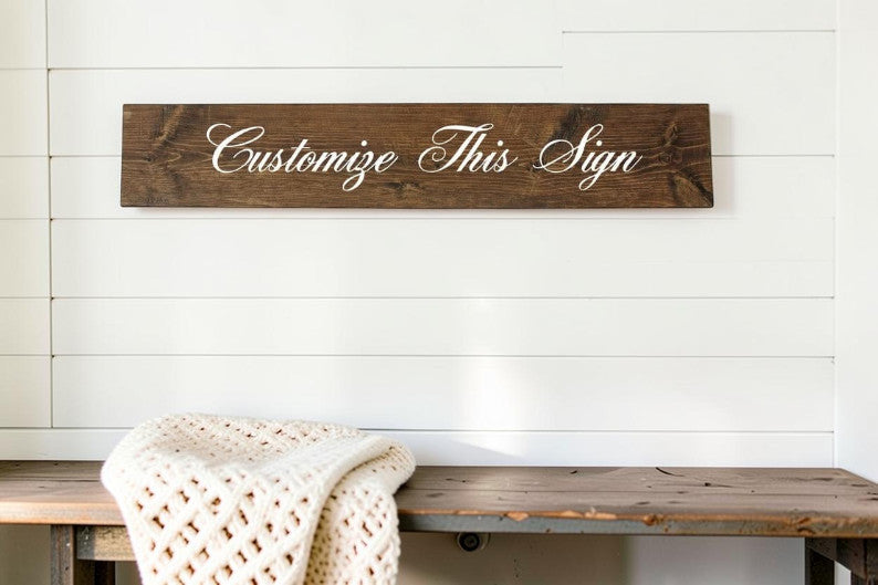 Customizable Wood Sign – Rustic Farmhouse Wall Decor for Weddings, Pet Spaces, Man Caves
