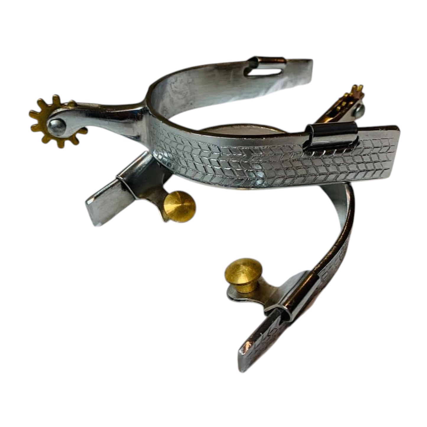 Engraved Harringbone Design Spurs