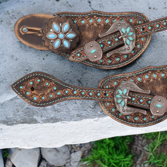 Showman Ladie's Dusky Teal Spur Strap