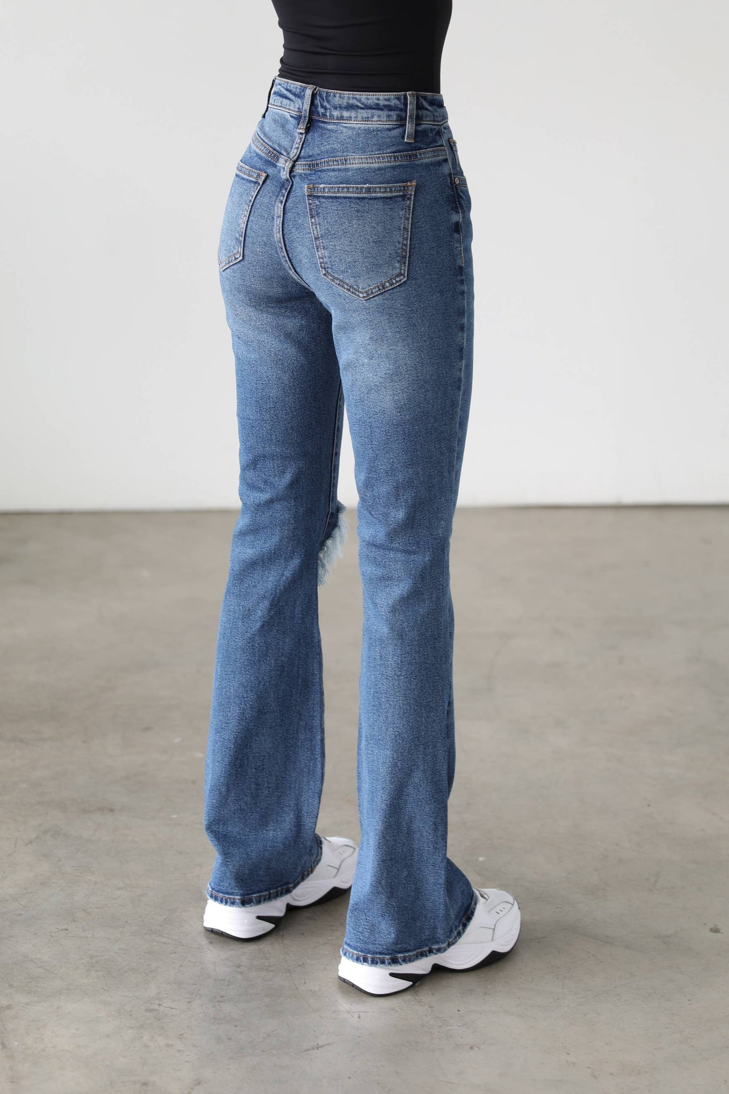 High Rise Flare Leg Denim Jeans -7101- Dark: 3/25