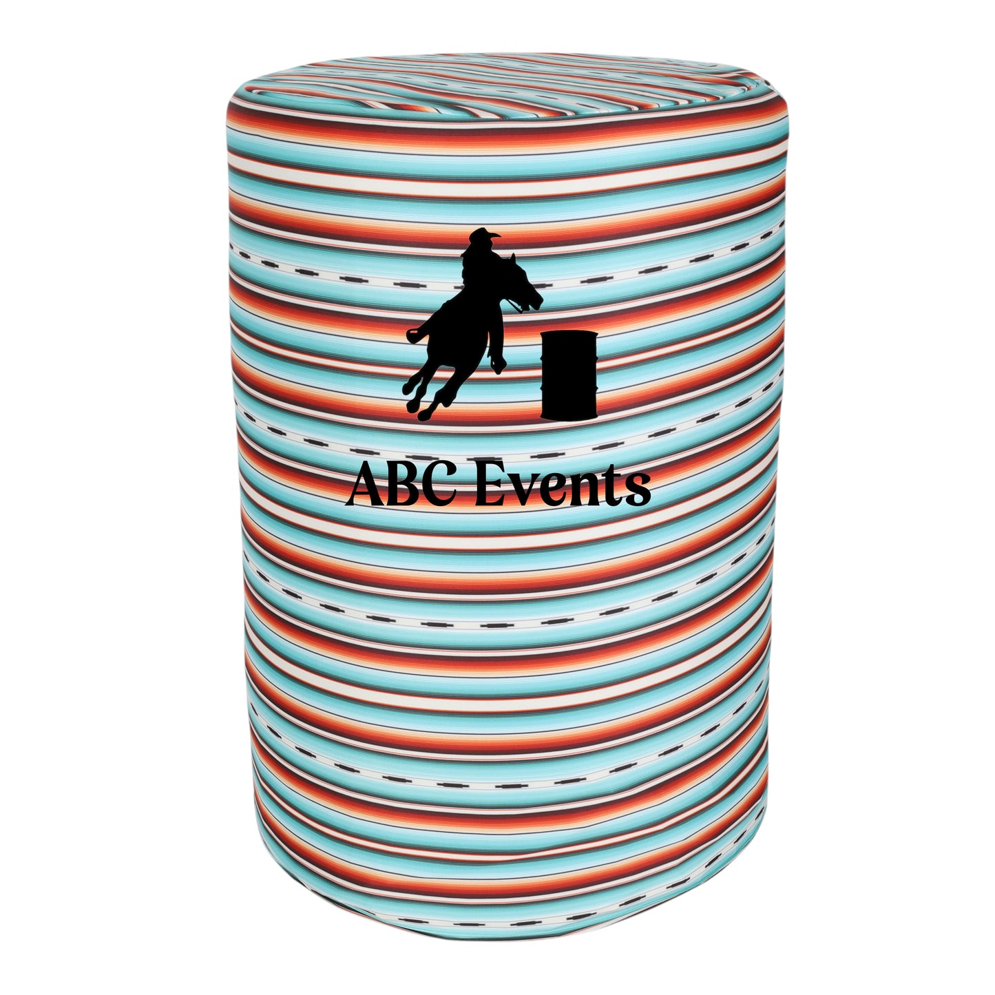 Teal Serape Print Barrel Cover with Optional Custom Design or Text