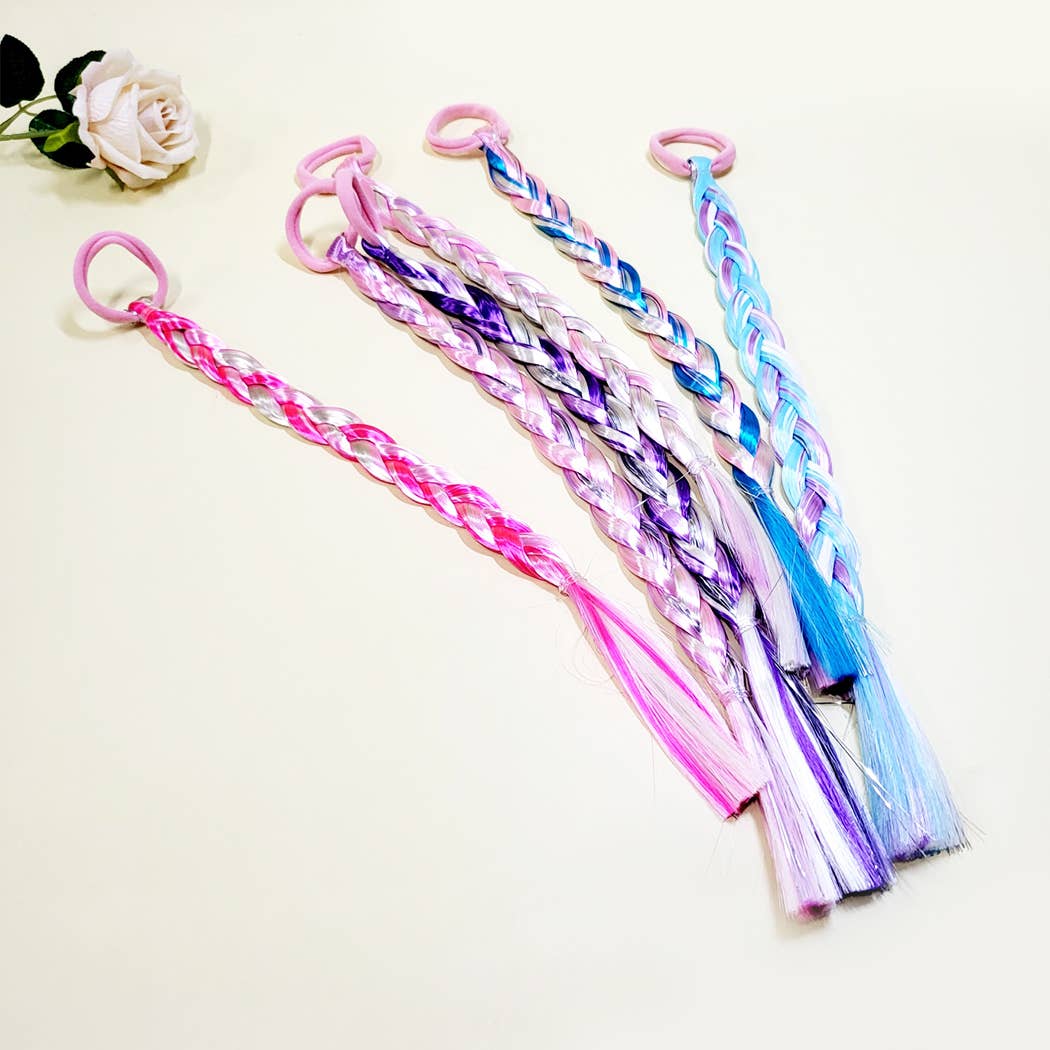 Unicorn Color Braid Ponytail Hair Tie: Assorted Color