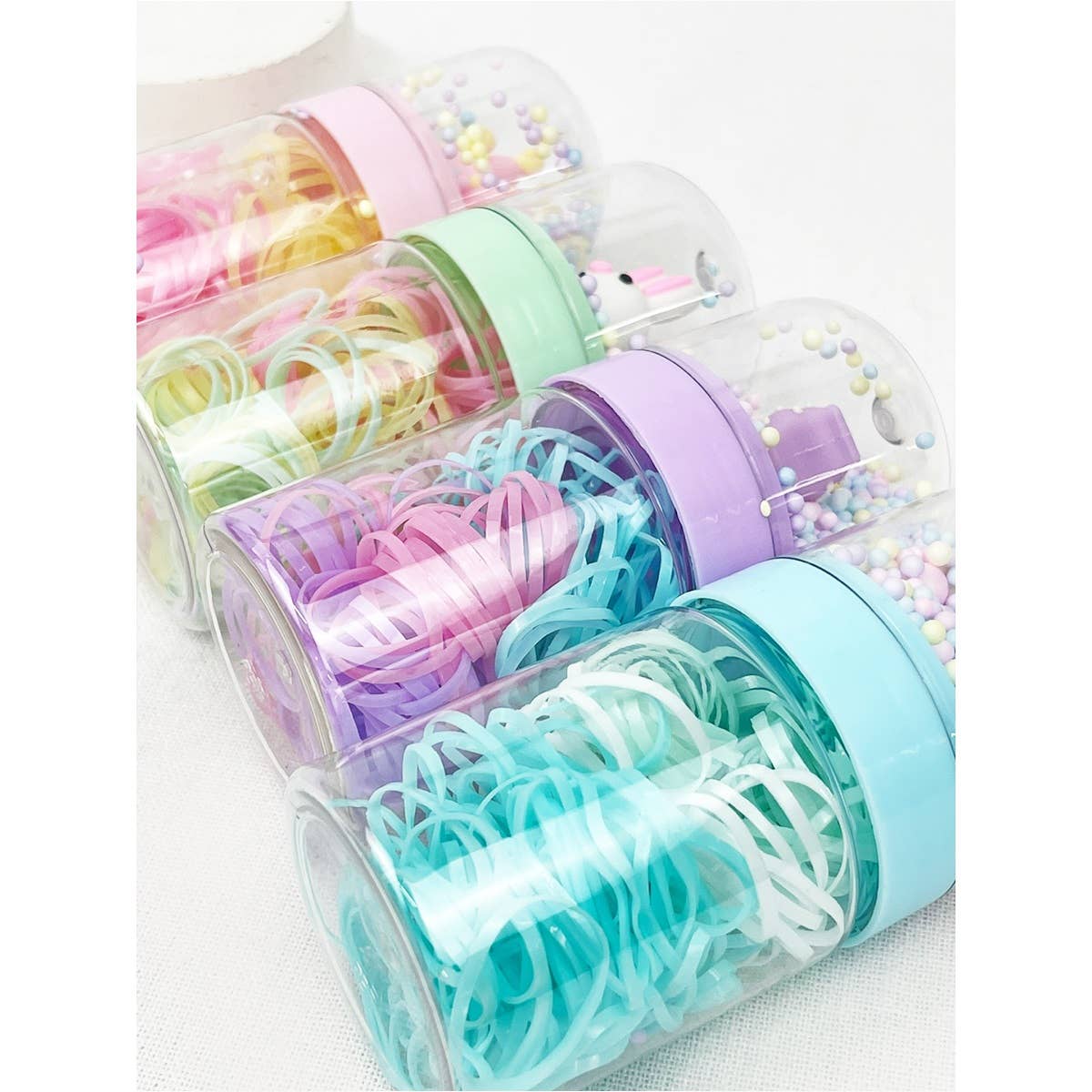 Cartoon bottle Cylinder Hair Tie holders Set