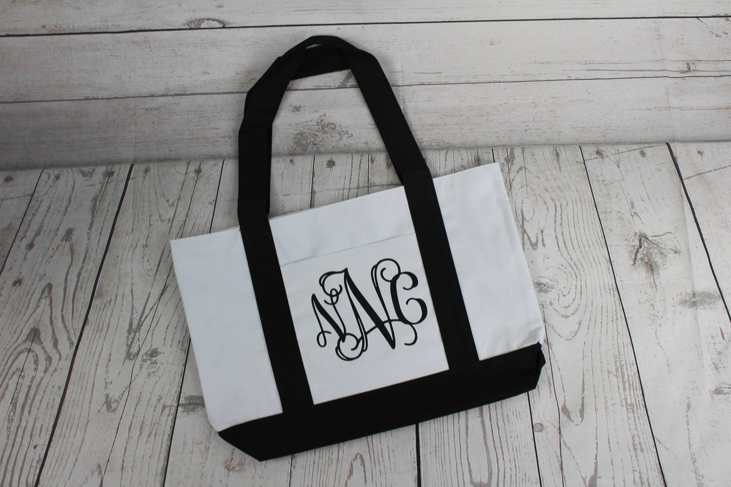 Monogram Initial Tote Bag