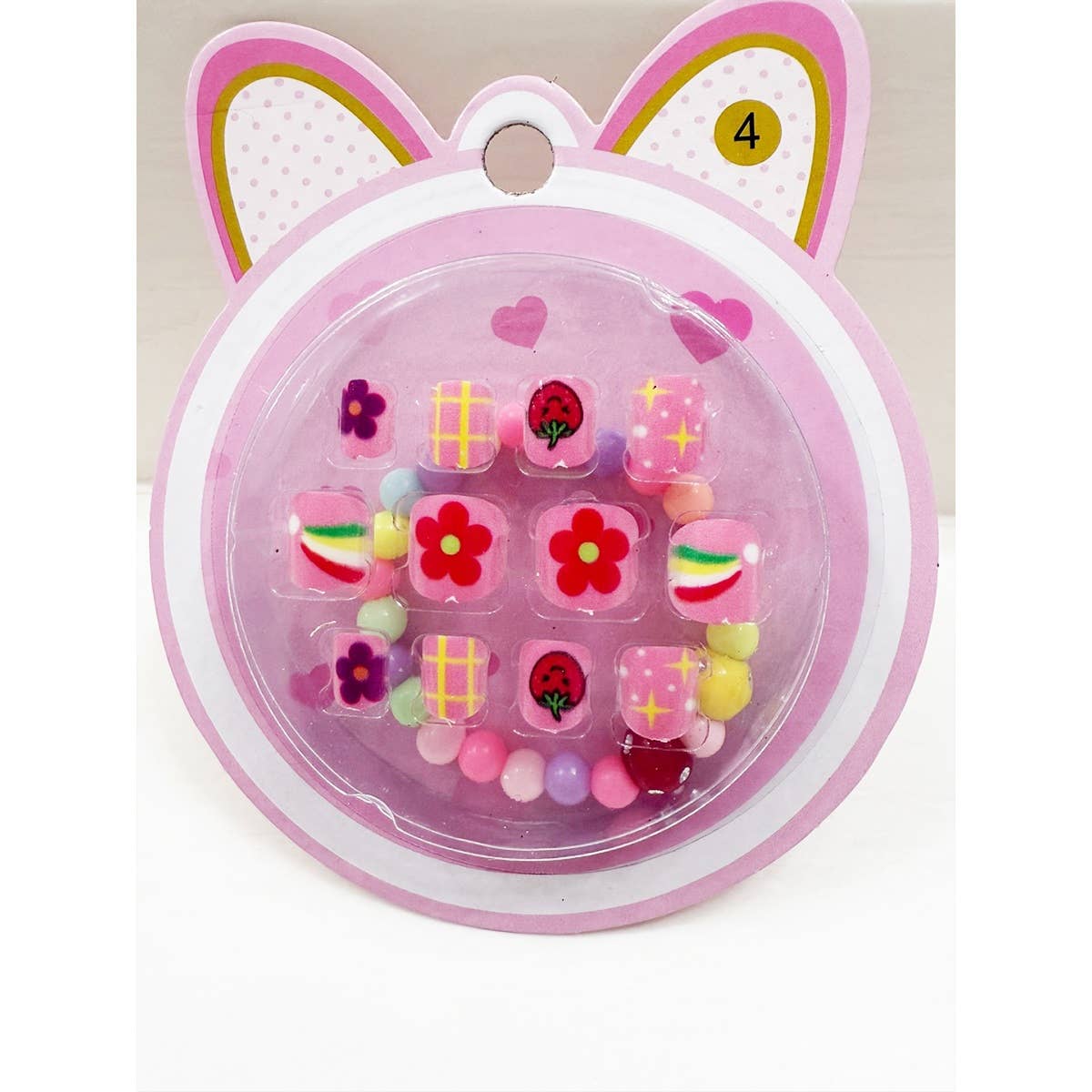 Press On Kids Nails Set with Bracelet