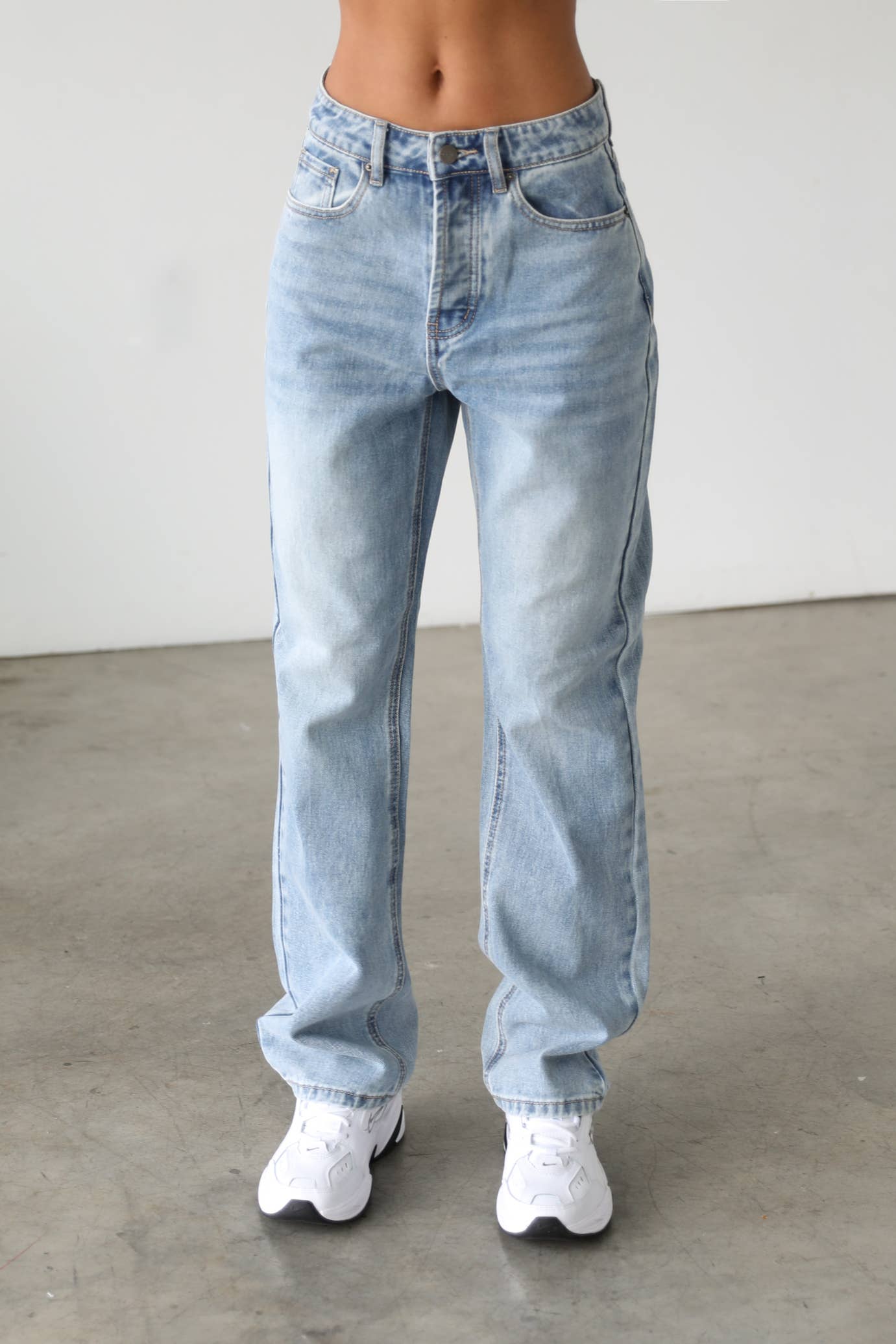 Classic High Rise Straight Leg Denim Jeans- 7180SL: 9/28