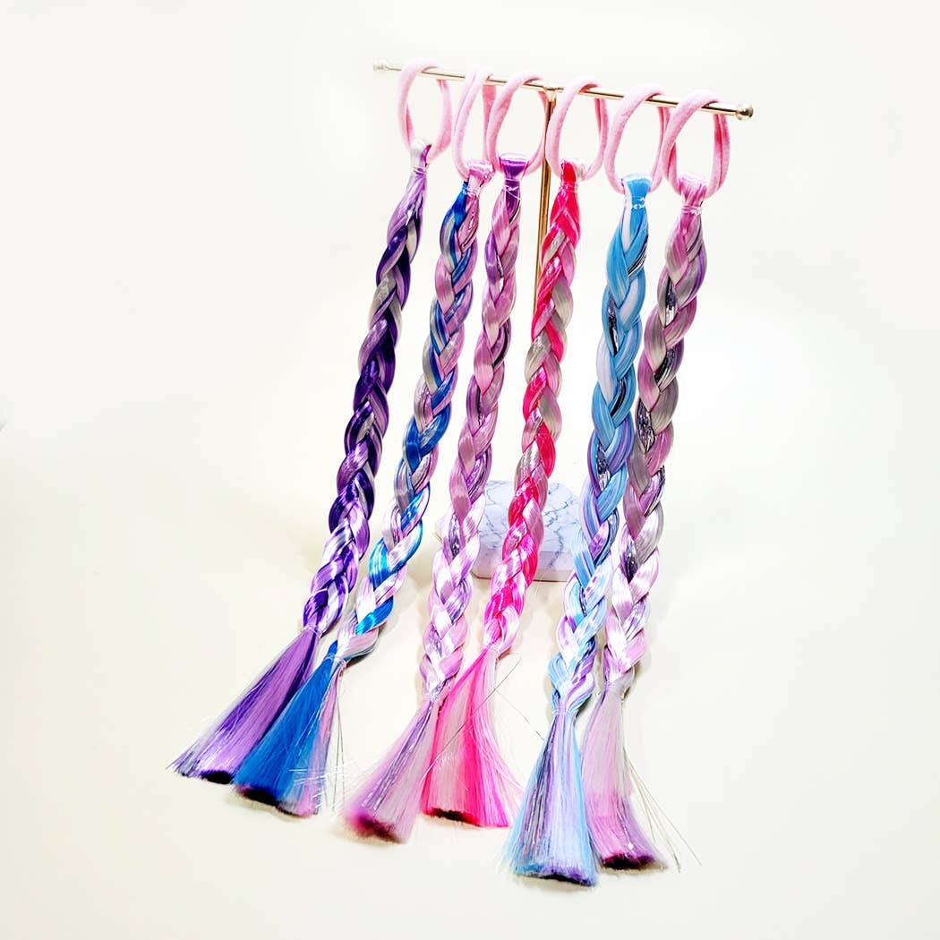 Unicorn Color Braid Ponytail Hair Tie: Assorted Color