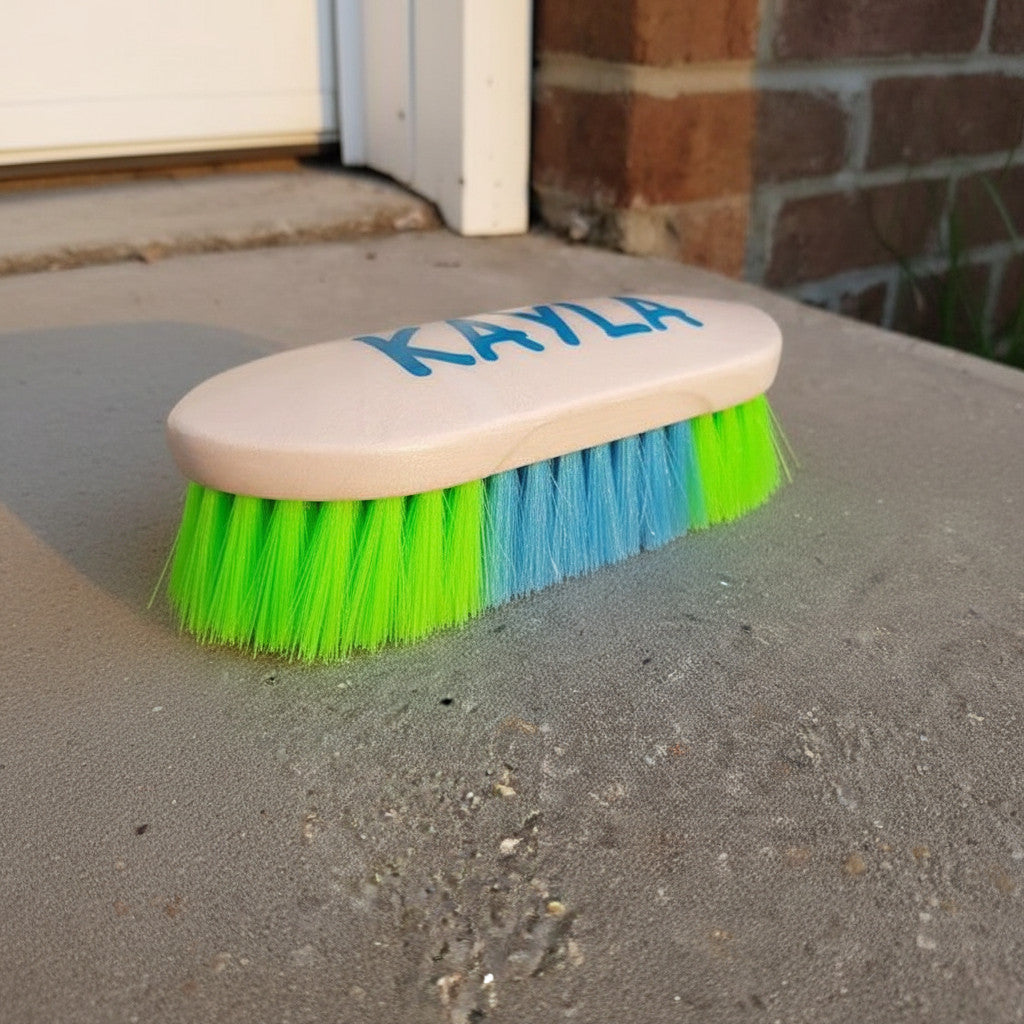 Personalized Rainbow Bristles Stiff Bristle Brush for Horses