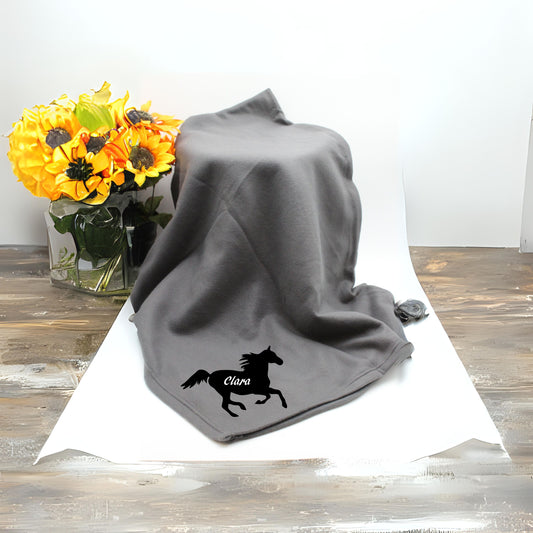 PERSONALIZED FLEECE HORSE THEME BLANKET