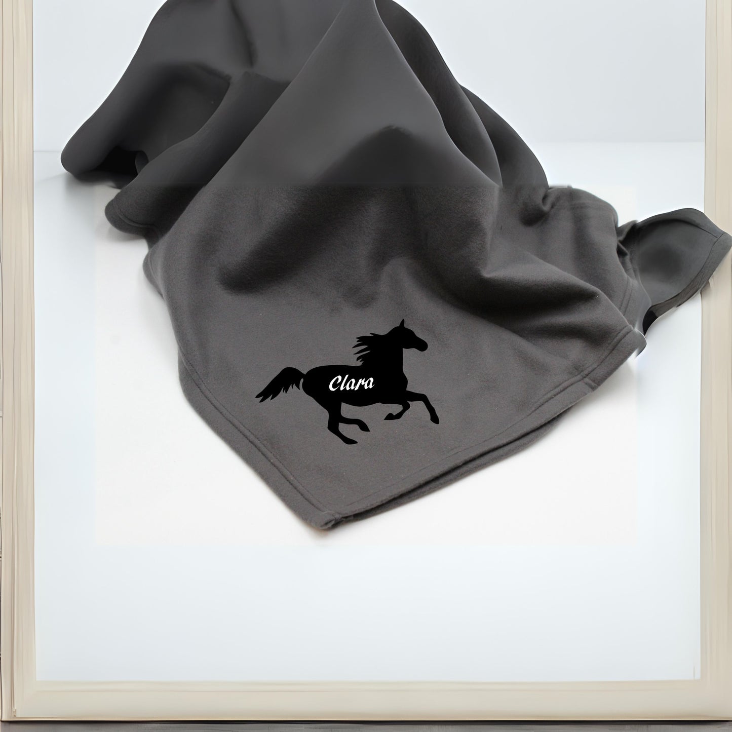 PERSONALIZED FLEECE HORSE THEME BLANKET