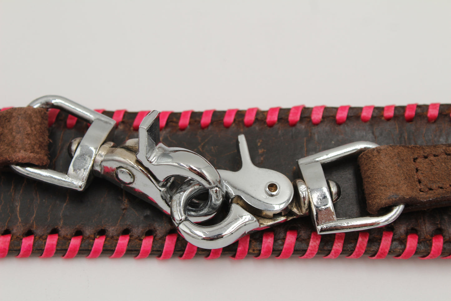 Personalized Rough Out Chocolate wither strap with rawhide lacing