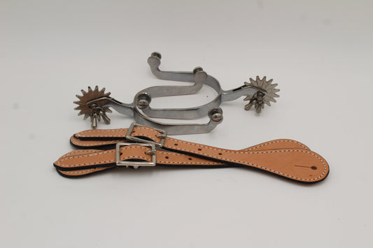 Silver Jingle bob Western Spurs with Spur Straps