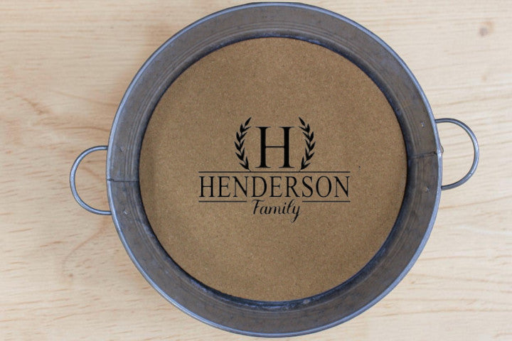 Personalized Family Name Galvanized Tray
