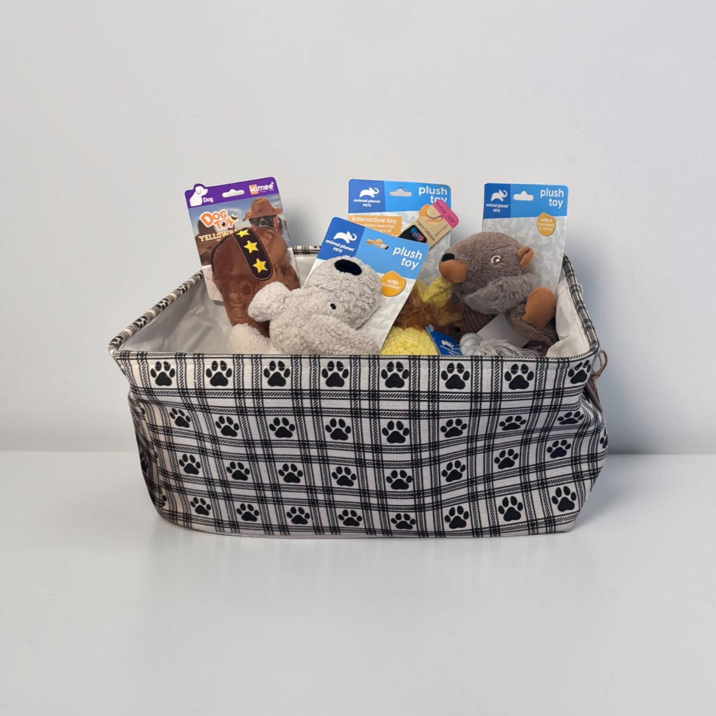 Personalized Dog Toy Storage Basket with Name, Custom Pet Gift Basket, Build Your Own Puppy Gift Bin