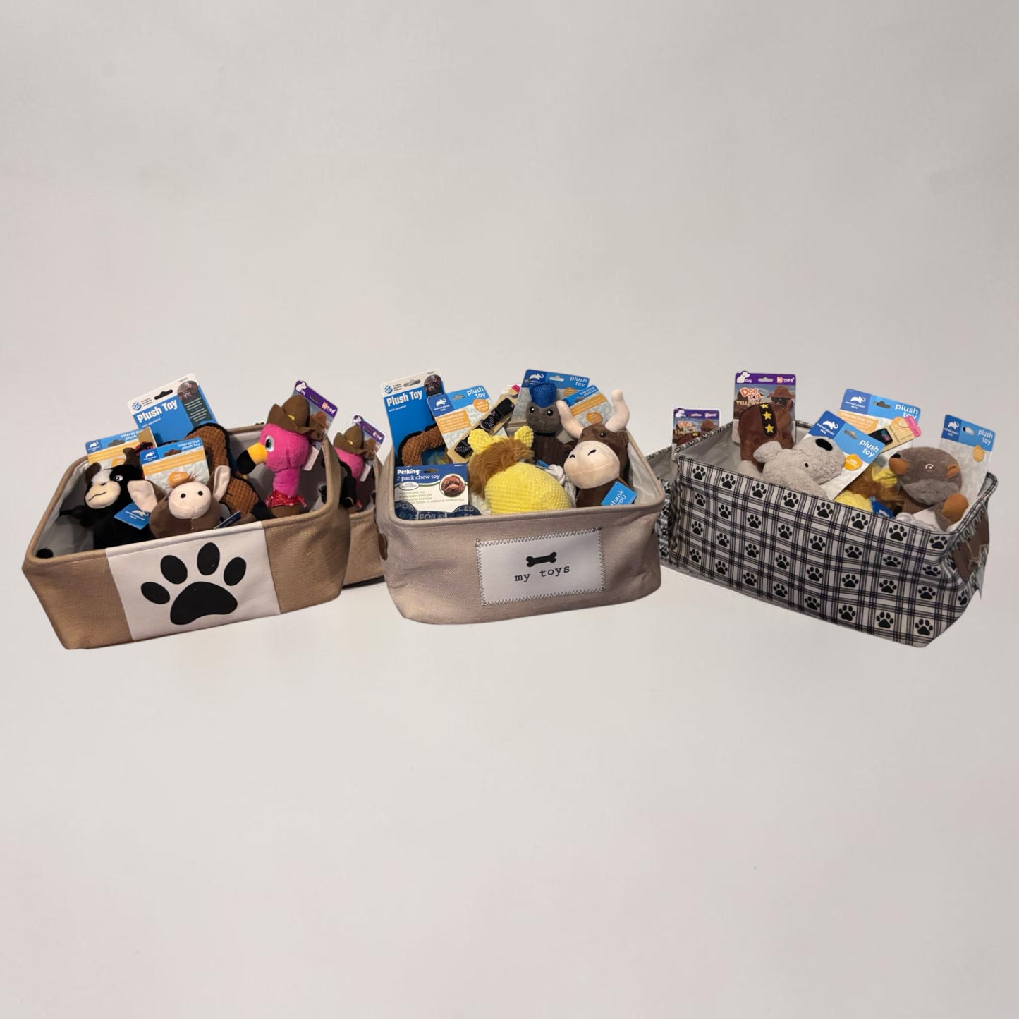 Personalized Dog Toy Storage Basket with Name, Custom Pet Gift Basket, Build Your Own Puppy Gift Bin