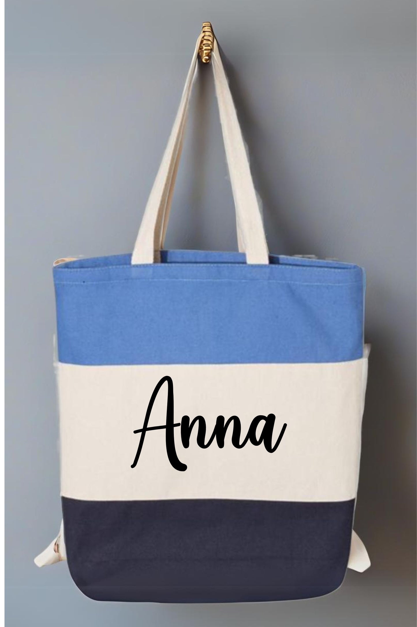 Personalized Tri-Color Tote - Q125900