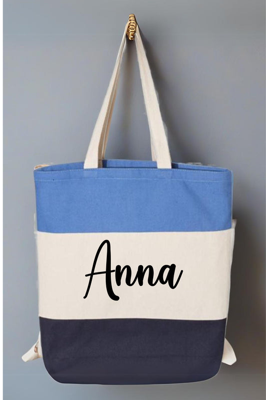 Personalized Tri-Color Tote - Q125900