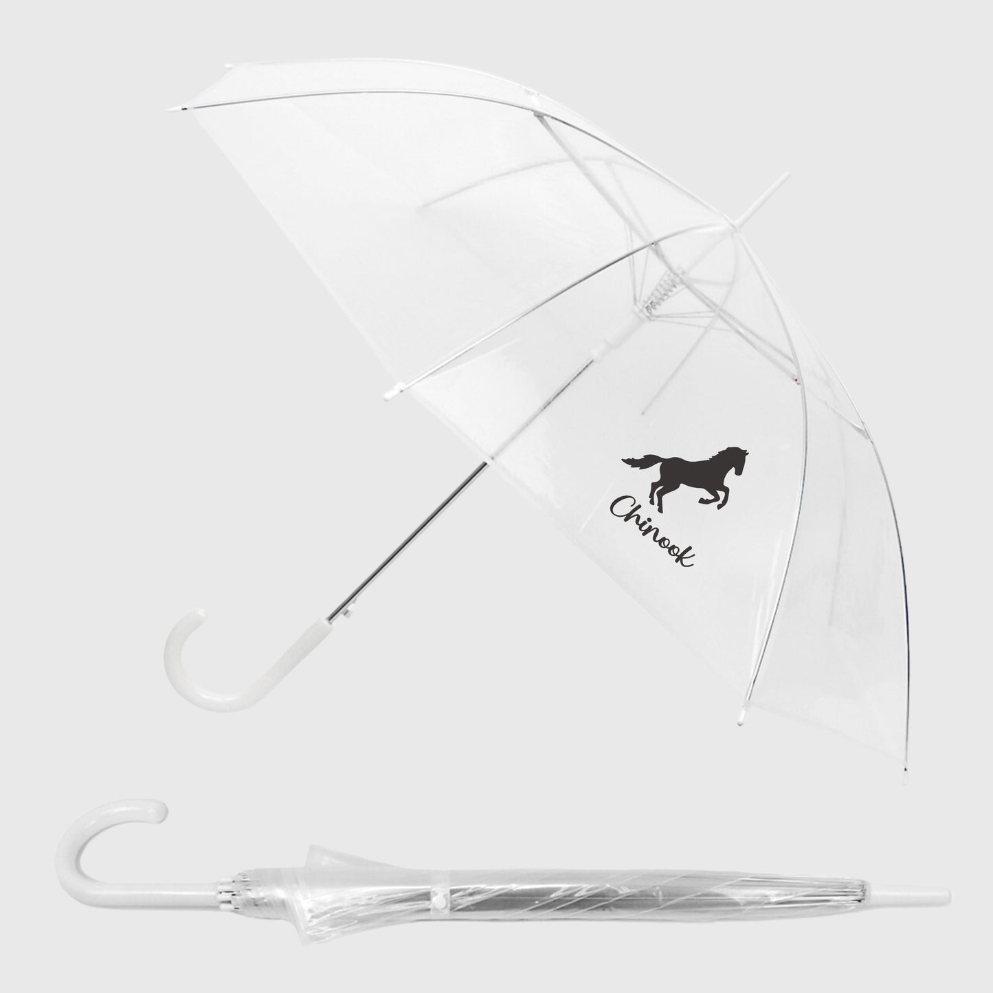 Horse Themed Personalized Umbrella, Horse Lover Gift Idea, Clear Umbrella