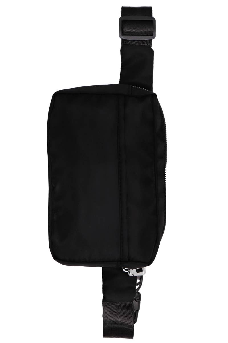 Minimal Matte Black Belt Bum Fanny Pack: Black