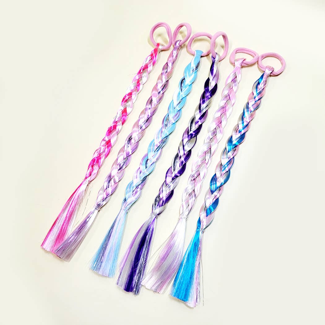 Unicorn Color Braid Ponytail Hair Tie: Assorted Color