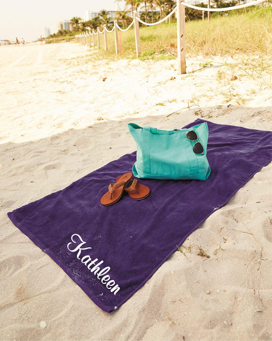 Monogram Beach Towel Solid Colors