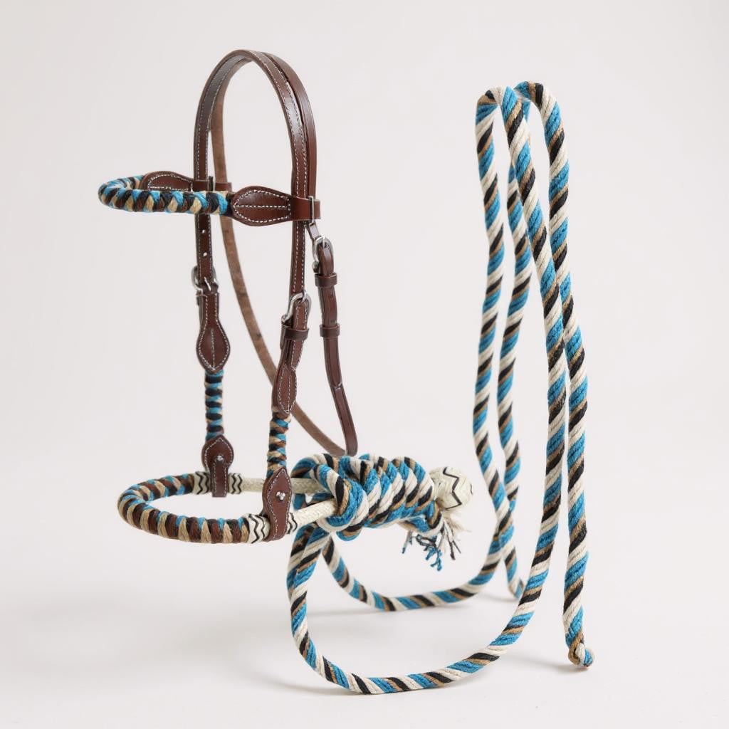 Showman Desert Dawn Mohair Bosal with Reins
