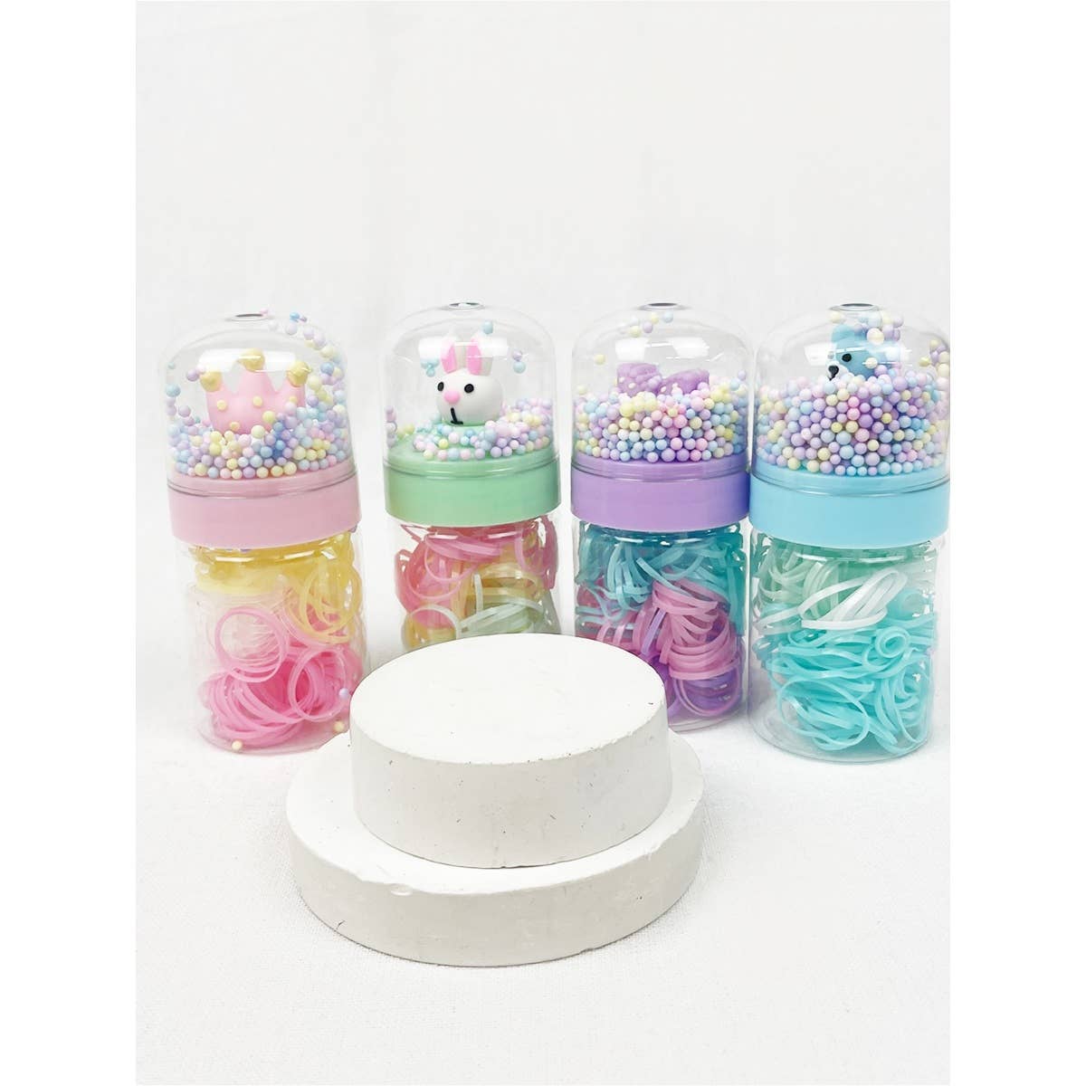 Cartoon bottle Cylinder Hair Tie holders Set