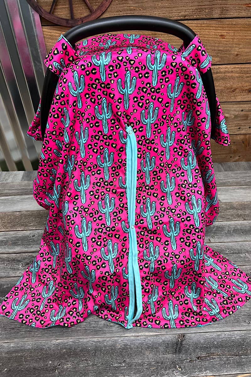 CACTUS PRINTED ON FUSCHIA CAR SEAT COVER. ZYTG25153026 M