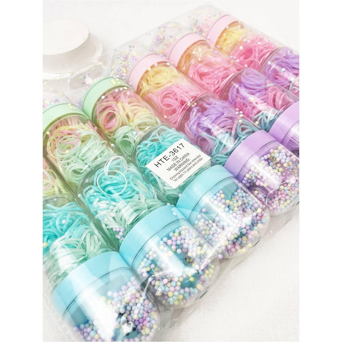 Cartoon bottle Cylinder Hair Tie holders Set
